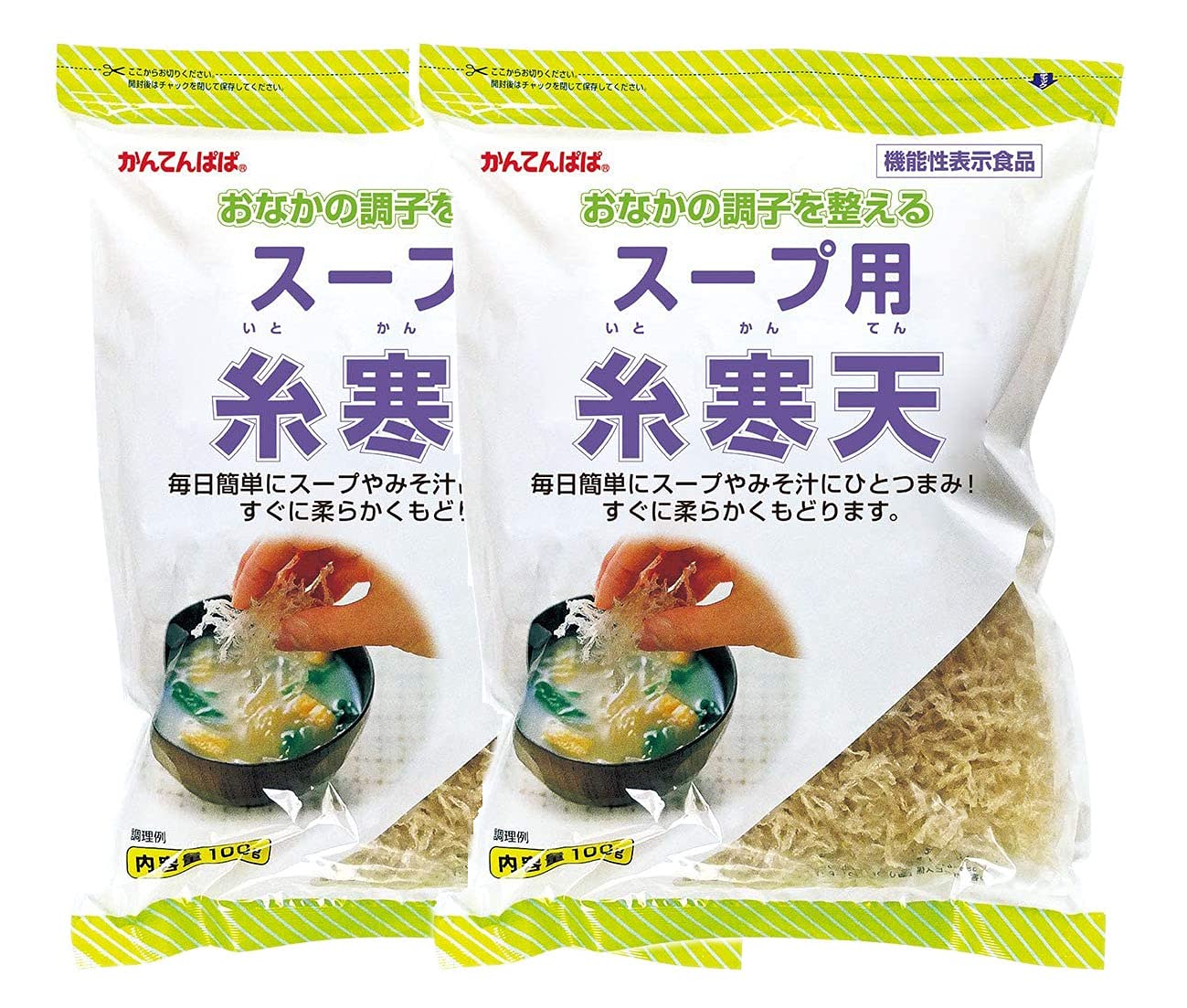 Amazon.co.jp: 伊那食品工業 かんてんぱぱ スープ用糸寒天 100g×2個