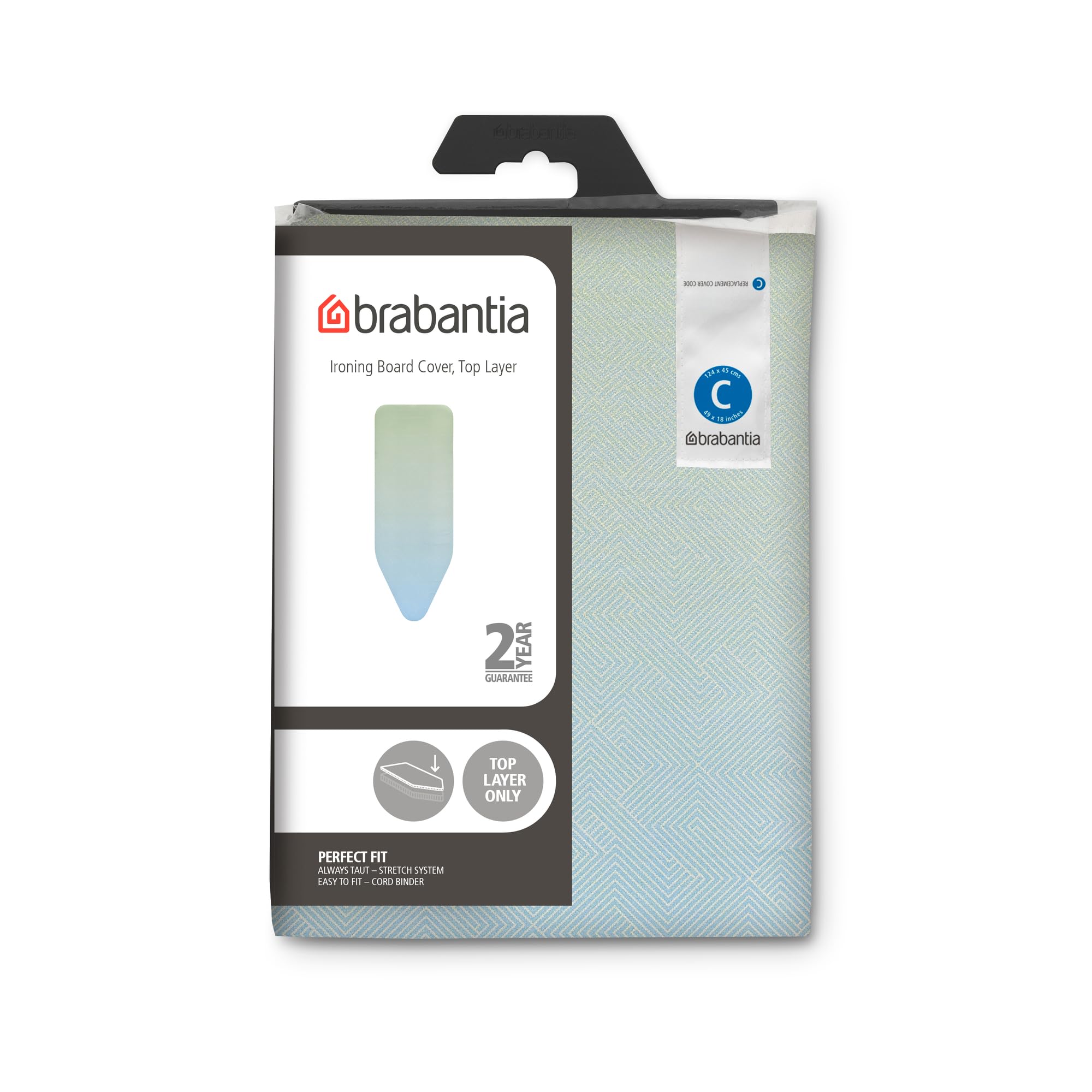 Brabantia - Housse De Table à Repasser B, Couche Supérieure En Mousse Durable De 2 Mm Et