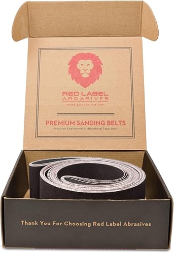 Miniatura 3 de Red Label Abrasives Cinturones de lijado de grano fino de 2 pulgadas x 72 pulgadas, surtido de 6 unidades