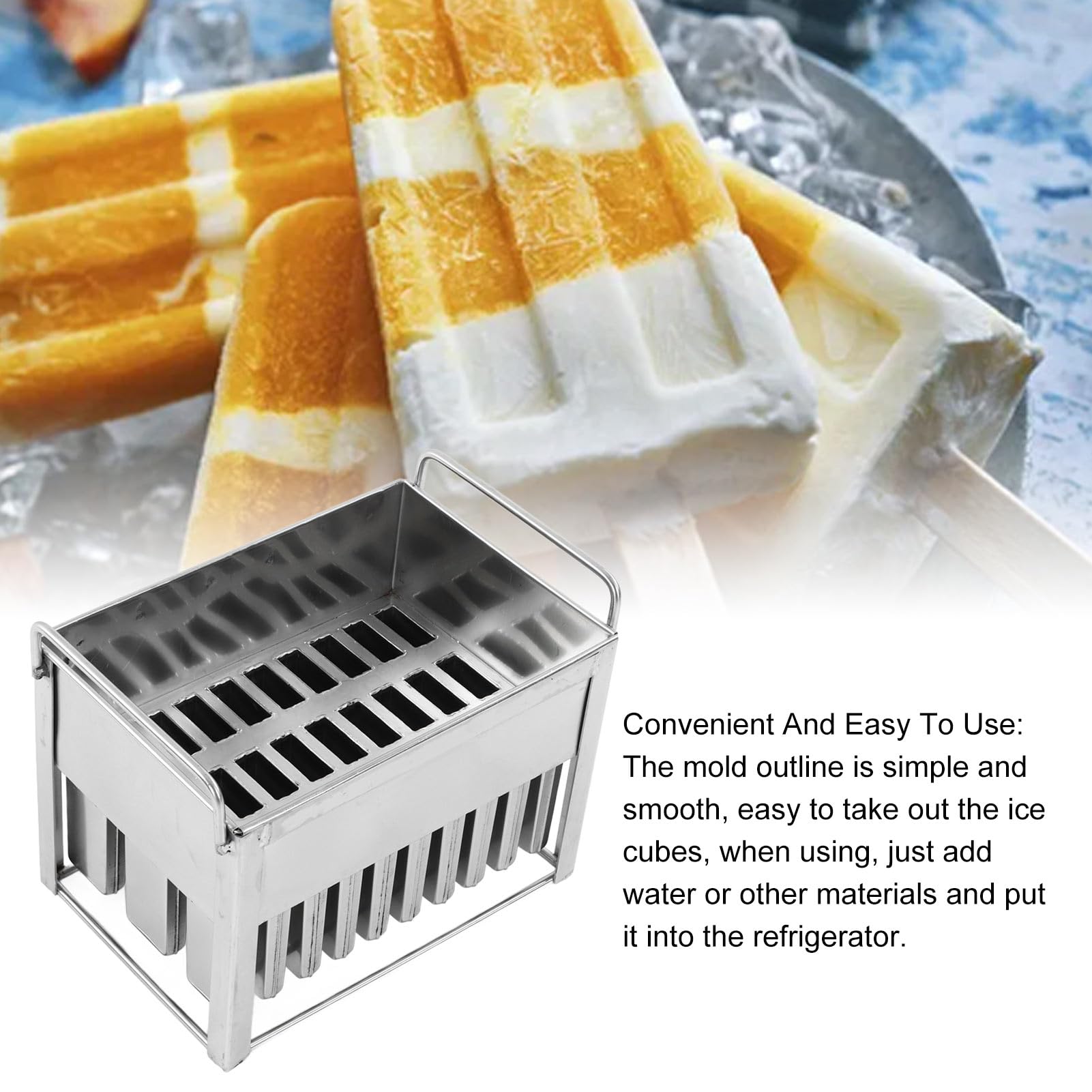 Molde para Helado de Acero Inoxidable Molde para Paletas de Hielo de Gran Capacidad 30 Piezas Bandeja de Hielo para Postres Pesada 5900 G para Paletas Caseras Golosinas Congeladas Fiestas
