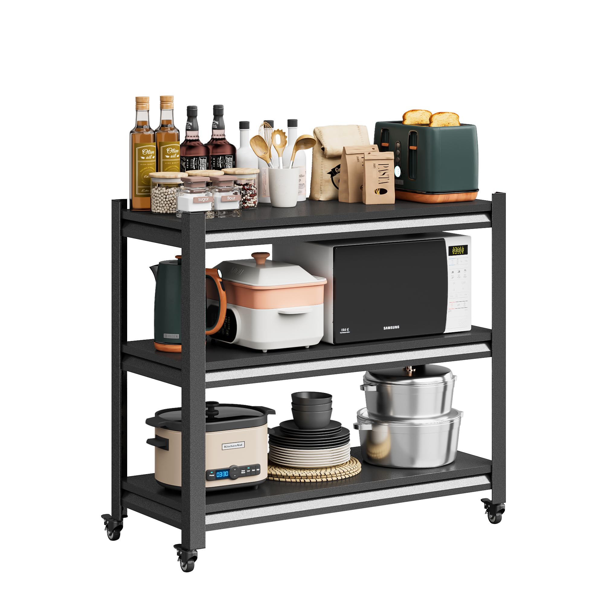 Amazon.com - Topass Storage Shelves, Bakers Rack with Wheels
