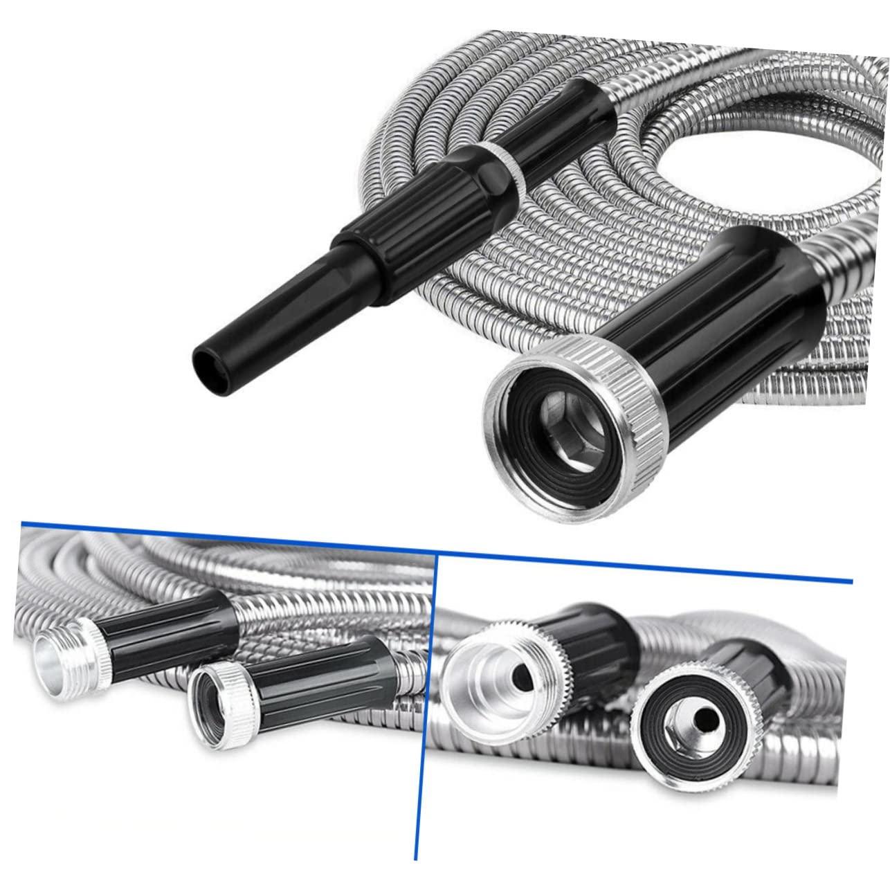 YARNOW Tuyau Darrosage Télescopique De 25 Pieds En Acier Inoxydable Résistant Aux Perforations Polyvalent Pour Une Utilisation En Extérieur