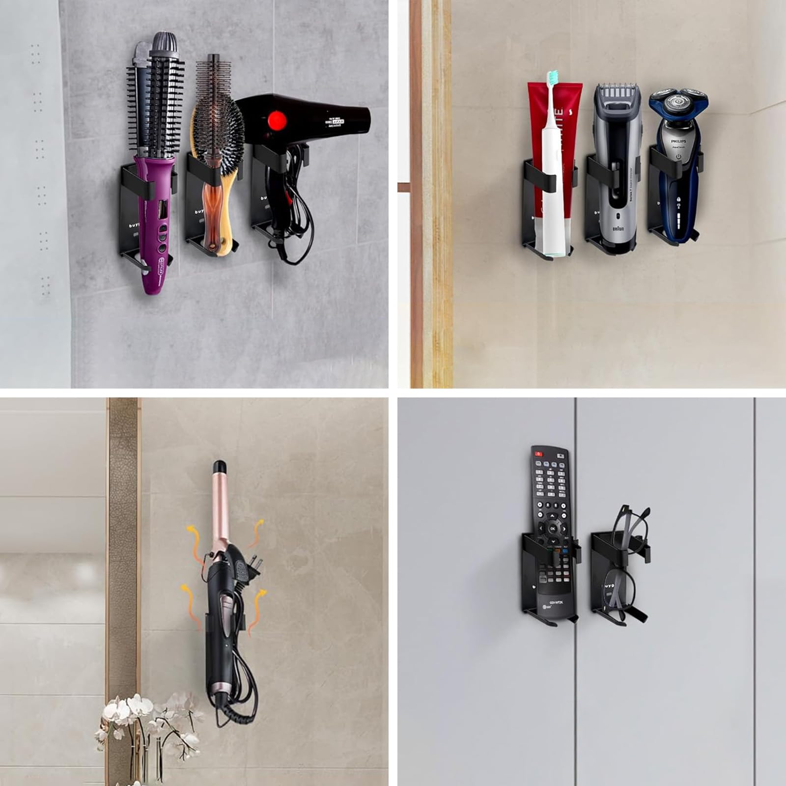 Wandhalterung Halter für Dyson Airwrap,Halterung kompatibel mit Dyson Airwrap Wandhalterung Halter ohne Bohren für Glätteisen,Glättbürste,Verschiedene Lockige Haar Sticks,Hochtemperaturbeständig