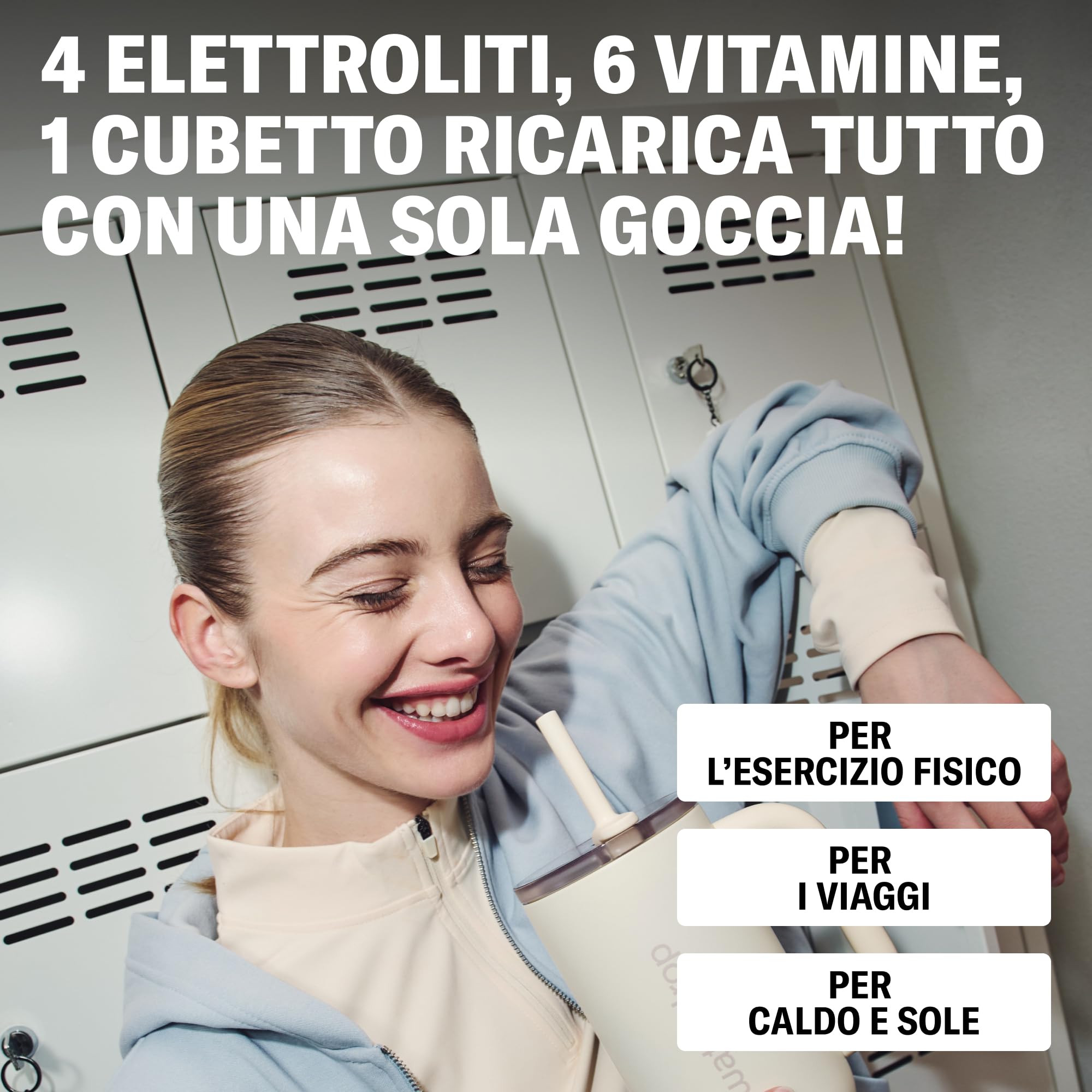 waterdrop® Microlyte Elettroliti Senza Zucchero – 36 Cubetti per Acqua con 4 Elettroliti + 6 Vitamine & Zinc, Sali Minerali Integratori Sport, Perfetti per Viaggio, Acqua Naturale o Frizzante.
