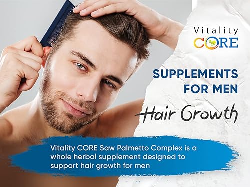 Miniatura 4 de Vitality CORE Saw Palmetto - Suplementos de próstata para hombres potente testosterona con Ashwagandha y semillas de calabaza evita la pérdida de