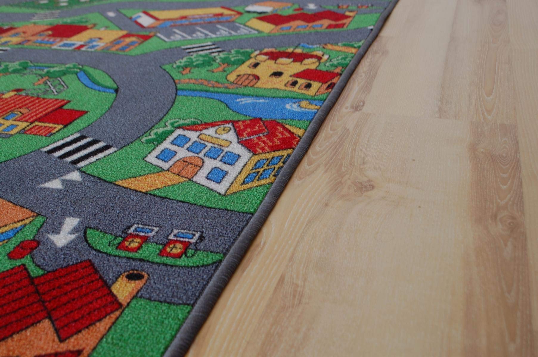 Straßenteppich Spielteppich Little Village Bauernhof Dorf Kinderteppich Verschiedene Größen (400 x 500 cm)