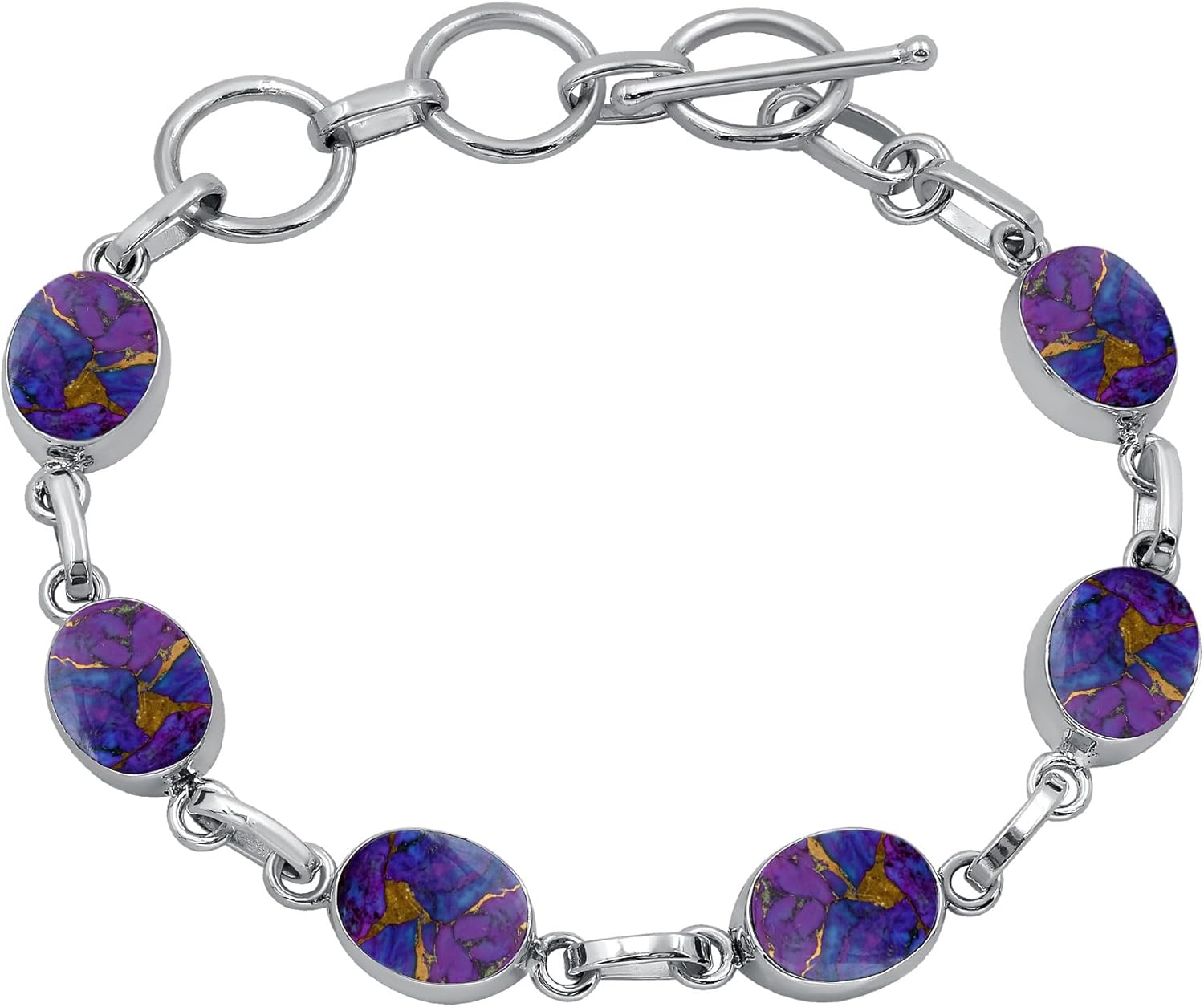 TISHAVI Natural 8x10mm Oval Gemstone Bracelet For Women, Handmade 925 Sterling Silver Birthstone Jewelry Women's Day Gifts For Mom Wife Sister