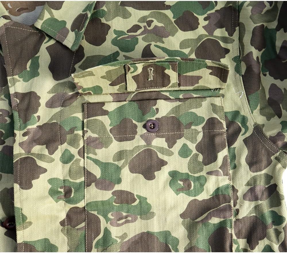 US Pacific Camouflage Army HBT Jacket Training Jacket Camo Cargo Clothes Herringbone Retro WW2