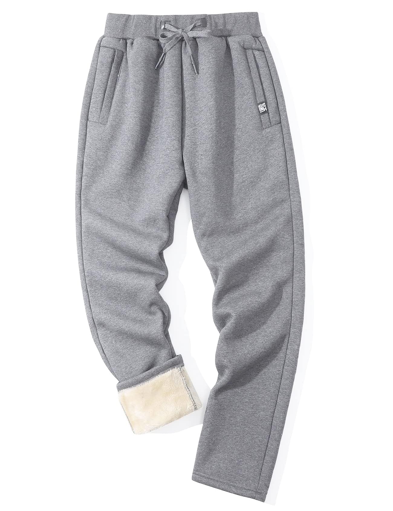 Flygo Fleece-Hose für Herren, warm, für den Winter, aktive Sherpa-Futter, Sweatpants