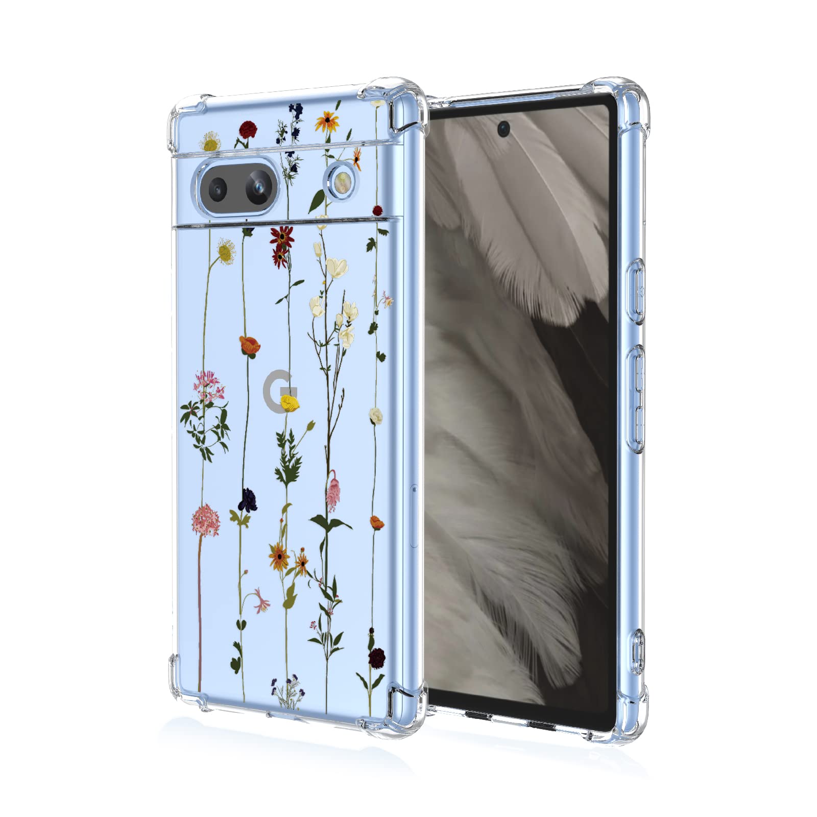WBWONE Motivo di Stampa Dipinto Cover per Google Pixel 7a Case, Custodia in Morbida Silicone TPU Anti-Graffio Antiurto Protettiva Shell Bumper (A48