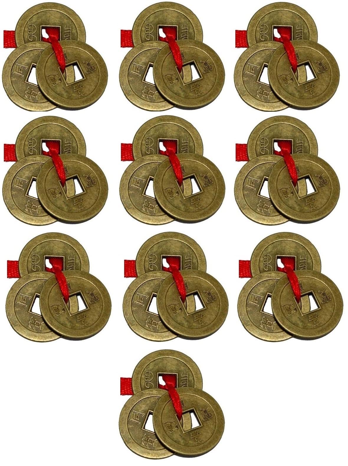 APNA KANHA® Feng Shui Chinese Lucky Coins for Success, Wealth & Prosperity (Pack of 10)