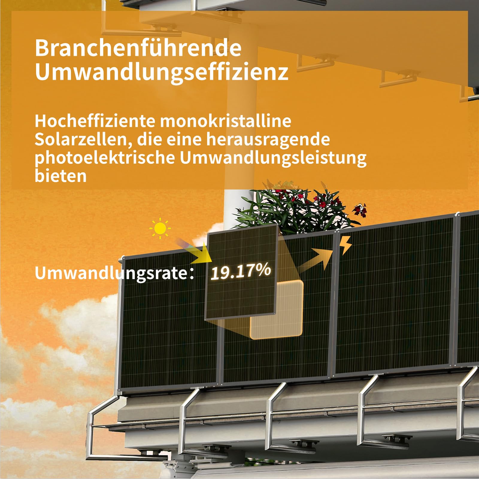 Balkonkraftwerk 800W_RC® MI2S-800D + 200W*4 Flexible Solarmodul + 5m AC Netzanschlusskabel + 1.2M/2M*2 DC Verlängerungskabel MC4 + Edelstahlbander