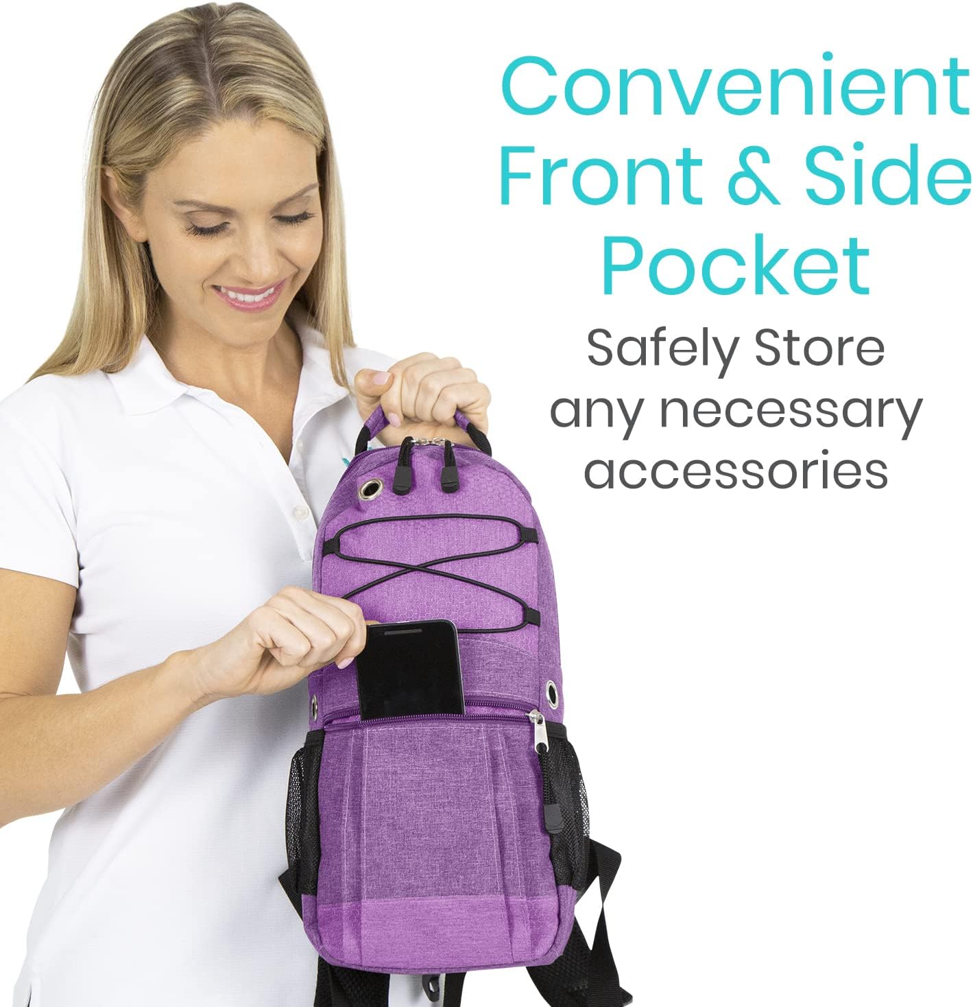 Vive Oxygen Tank Holder Bag - Portable Cylinder Backpack for Wheelchair & Walker - Adjustable Tank Carrying Accessories Bag for Shoulder, Rollator Walker, Scooter, Travel - Fits A, B, C, M2, ML6, M7