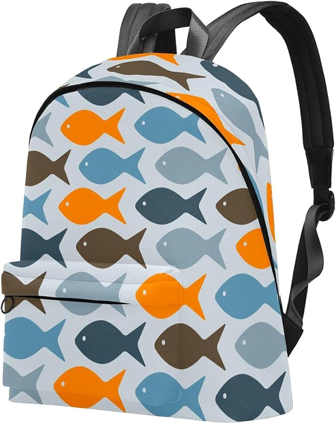 Backpack for Boys Color Fish Kid's Schoolbag for Kindergarten Preschool