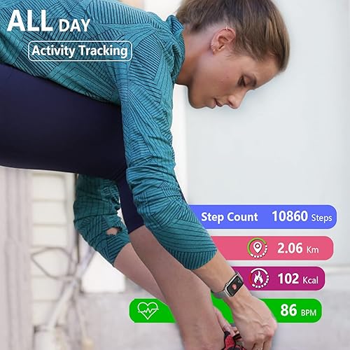 Miniatura 5 de FITVII Rastreador de actividad física delgado con oxígeno en sangre, presión arterial, frecuencia cardíaca 247 y seguimiento del sueño, seguimiento