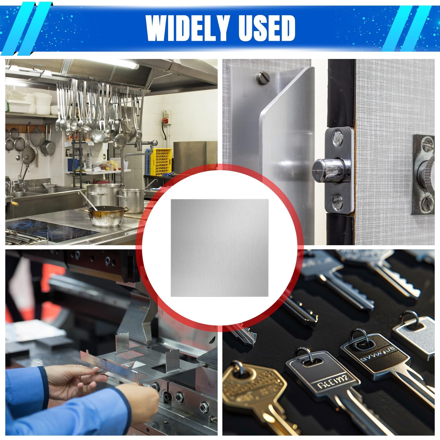 Lot De 2 Plaques Métalliques En Acier Inoxydable 430 Pour