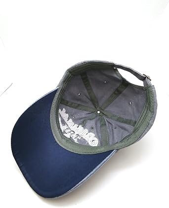 Perlotus Gray Navy Blue Baseball Cap Original Black Embroidered Leather Detailed Design