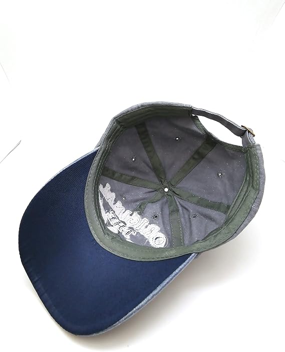Perlotus Gray Navy Blue Baseball Cap Original Black Embroidered Leather Detailed Design
