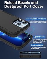 Vista 4 de Dahkoiz Funda para iPhone 13 Pro Max, con protector de pantalla de vidrio templado, carcasa resistente a prueba de golpes con cubierta de puerto