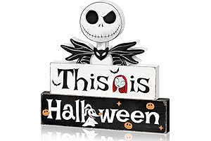 Spooky Halloween Display: "This is Halloween" Wooden Centerpiece