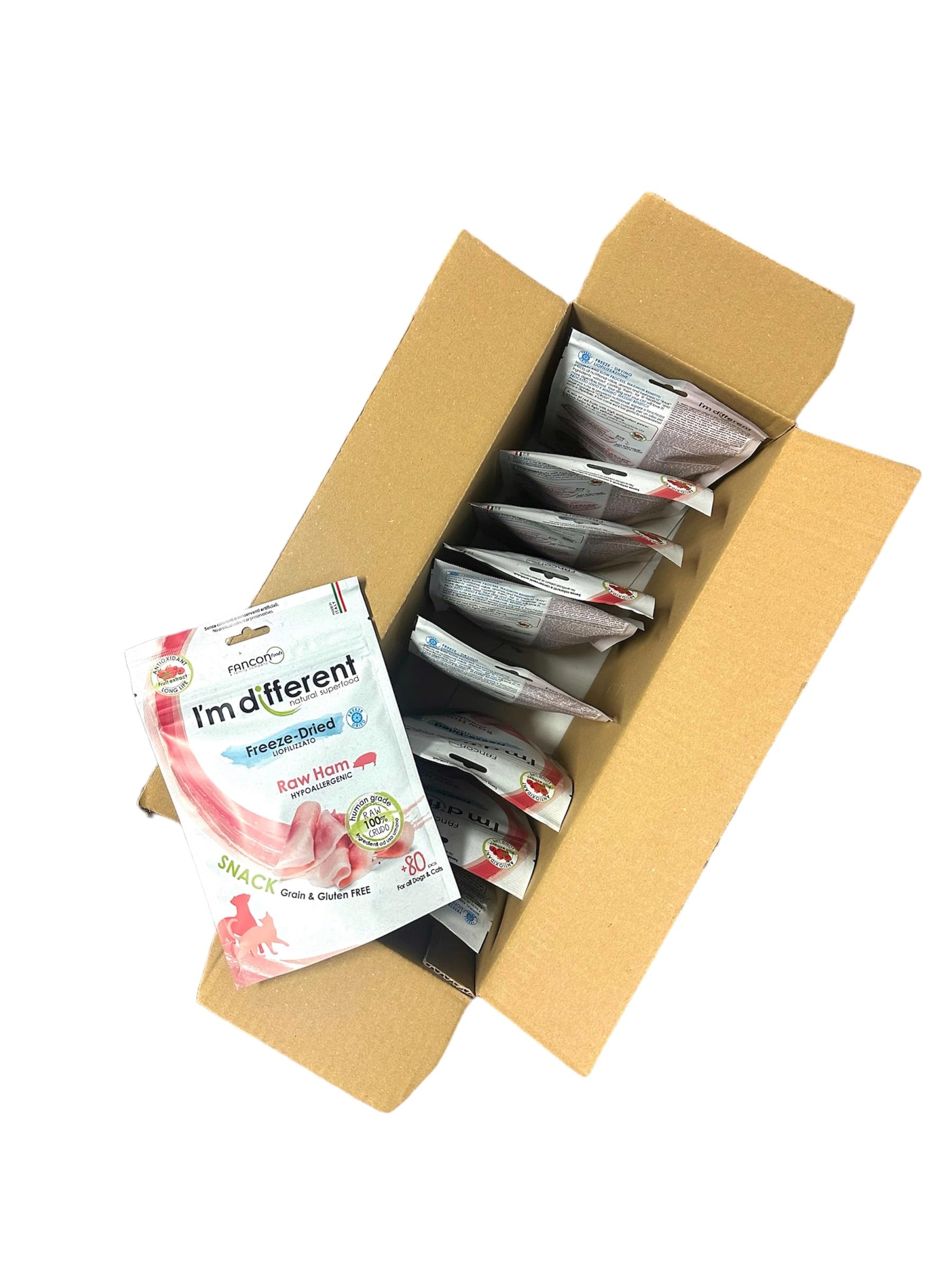 I'm different, Snack liofilizado monoproteico, jamón crudo 10 x 40 g