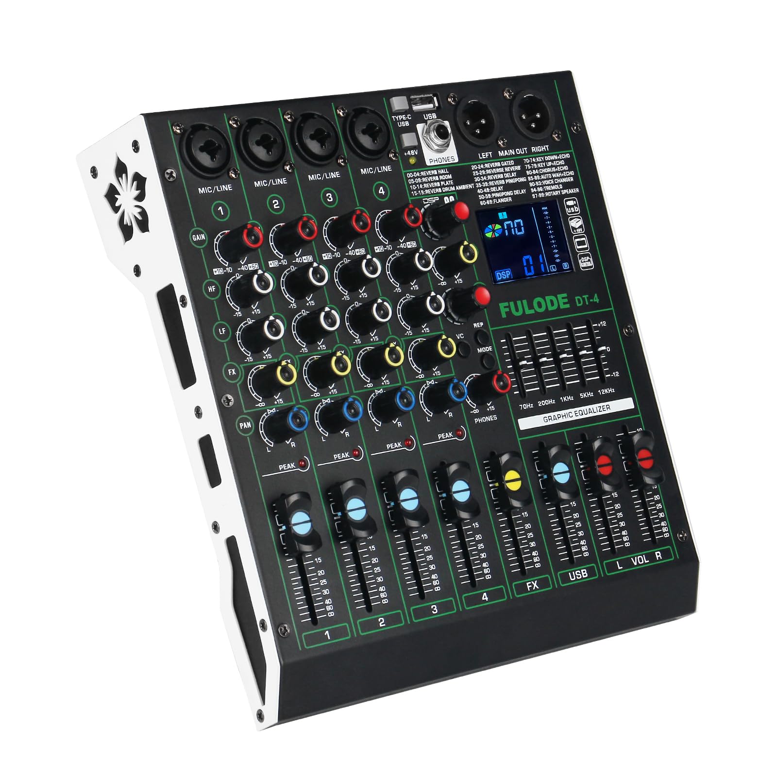 Amazon.com: FULODE DT-4 Professional 4 Channe Audio Mixer，DJ