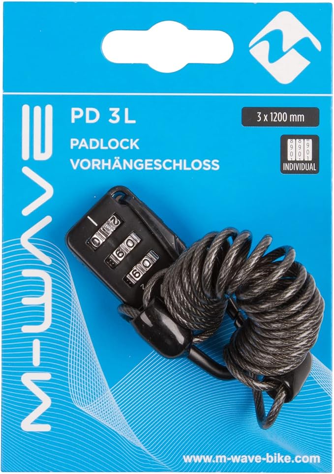 Candado M-Wave PD 3 combinación negro grande miniatura 2