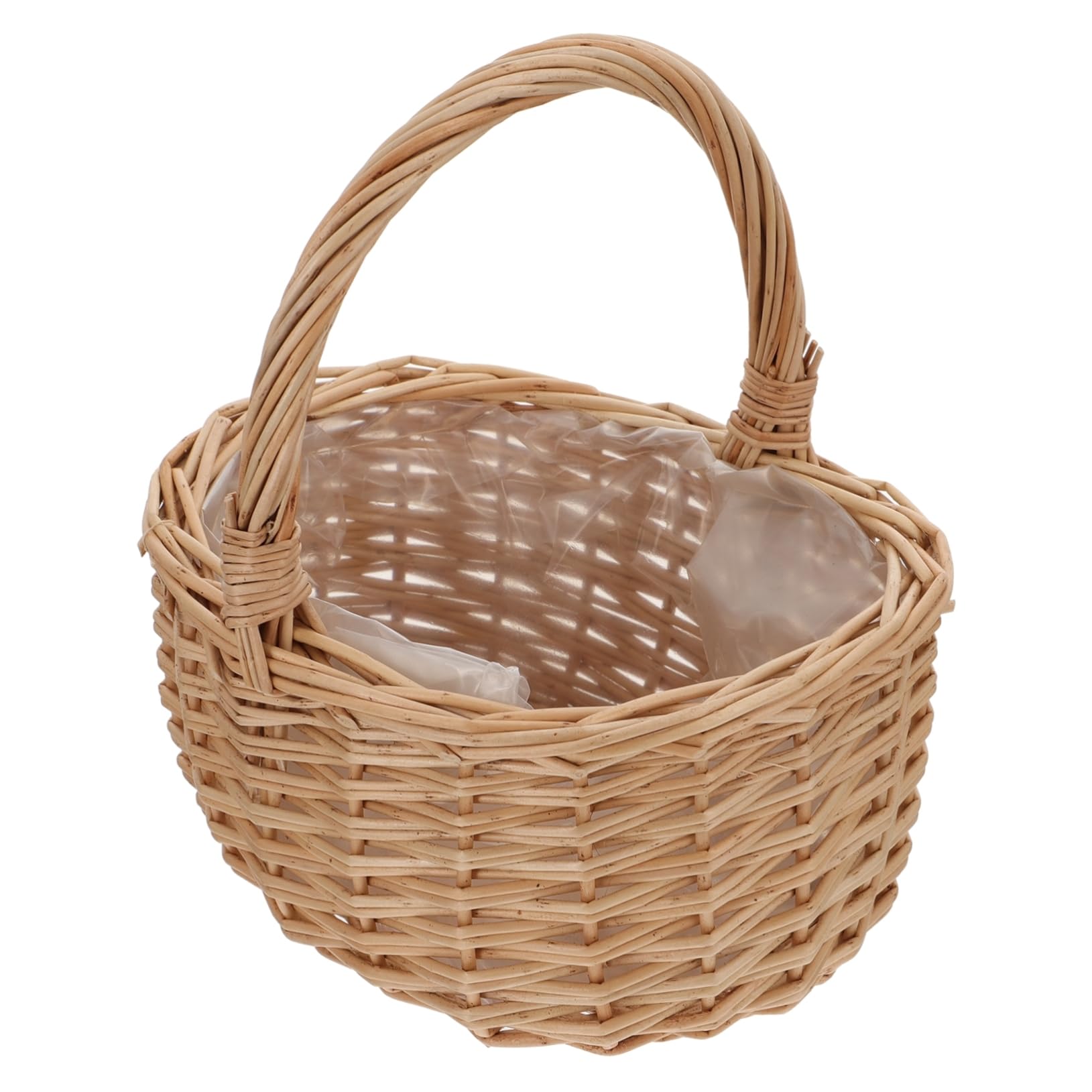 Cesto Decorativo Intrecciato – Per Fiori, Frutta, Picnic, Multifunzionale, Design Naturale Con Manico