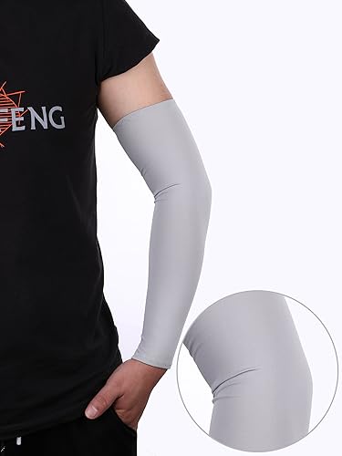 Vista 31 de 8 Pairs Arm Sleeves UV Sun Protection for Men Women Cooling Tattoo Cover Up Sleeves Negro