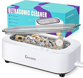 Ultrasonic Jewelry Cleaner, 11.8oz(350ML) Portable Ultrasonic Cleaner with 2 Modes, 48kHz Jewelry Cleaner Ultrasonic Machine for Glasses, Ring, Watch Band, Retainer, Dentures, Coin, Razor, Silver