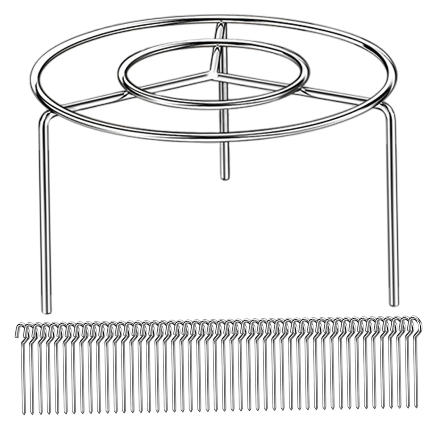 Vervevum Air Fryer Skewer Rack, Stainless Steel Kebab Rack with Round Hanging & Vertical Meat Skewers, Large Capacity Kitchen Tools for Family Dinners or Banquets, Skewer Holder