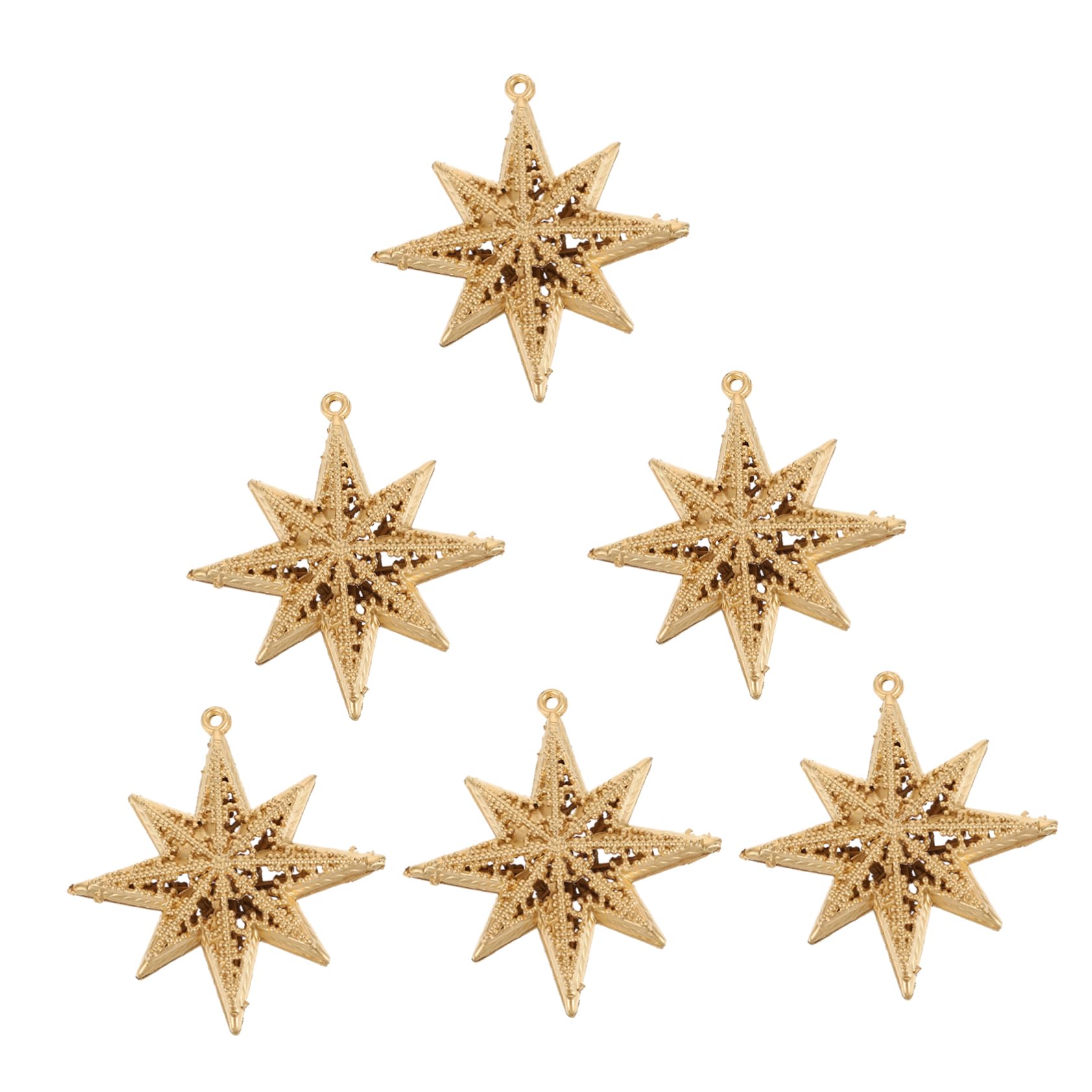 PRETYZOOM 5 Sätze Goldener Sternanhänger Sternverzierungen Stern-anhänger Christbaumanhänger Gold Christmas Tree Ornaments Weihnachtsdeko Weihnachtsstern Aus Kunststoff Plastik 6 Stück * 5
