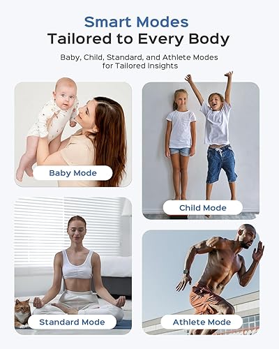Miniatura 7 de Báscula para peso corporal, 8 electrodos, compatible con FSA y HSA, báscula digital de baño con pantalla de mango y 28 datos corporales Medición BIA