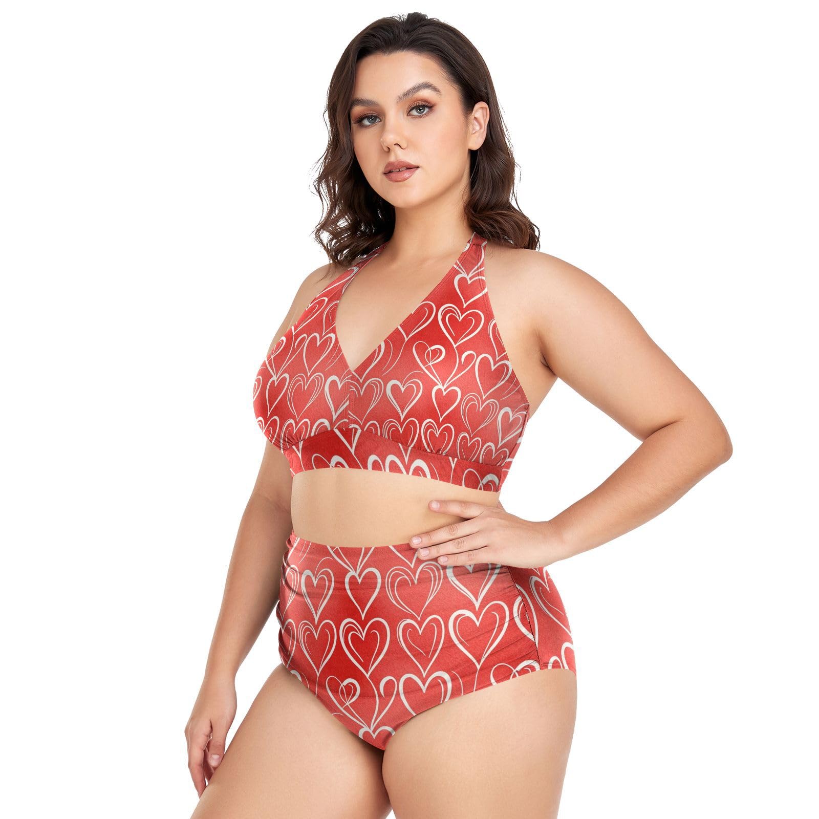 FRODOTGV Curvy damskie dwuczęściowe zestawy kąpielowe L-4XL