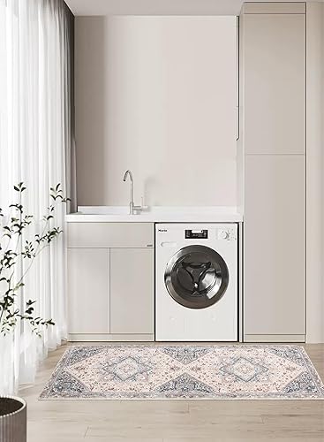 Miniatura 6 de Alfombra de pasillo para interiores, alfombra de pasillo lavable con parte trasera de goma, 2 x 6 pies, suave lana sintética, envejecida, alfombra