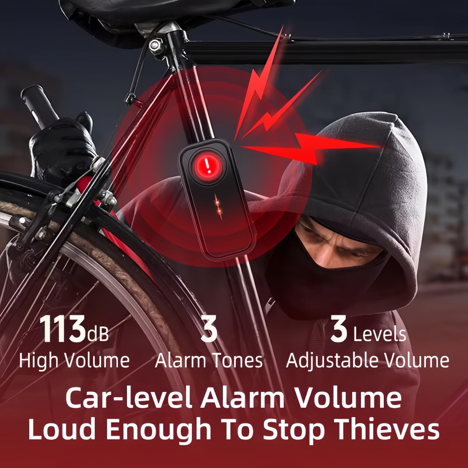 Mengshen Alarma Inalámbrica Vibración 2 Pack IP66 Alarma Impermeable Bicicleta Control Remoto 113 dB Sistema Seguridad Antirrobo Ruidoso Bicicleta Motocicleta Barco Bicicleta Eléctrica