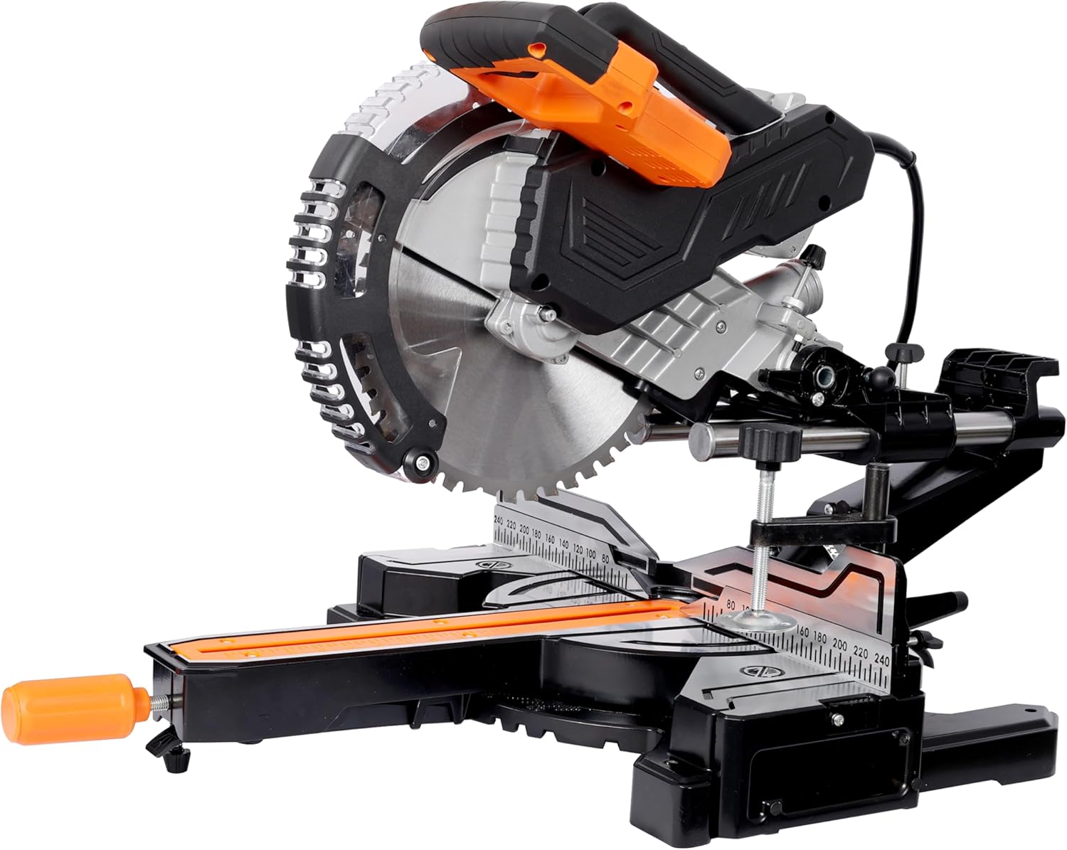 Sliding Compound Miter Saw, 10-Inch Blade, 15 Amp Motor, 48-Tooth, 0-45° Bevel, Corded Double Bevel Sliding Miter Saw, LED Precision Alignment, Angle Adjustable, for Wood, Composite Decking, Laminates