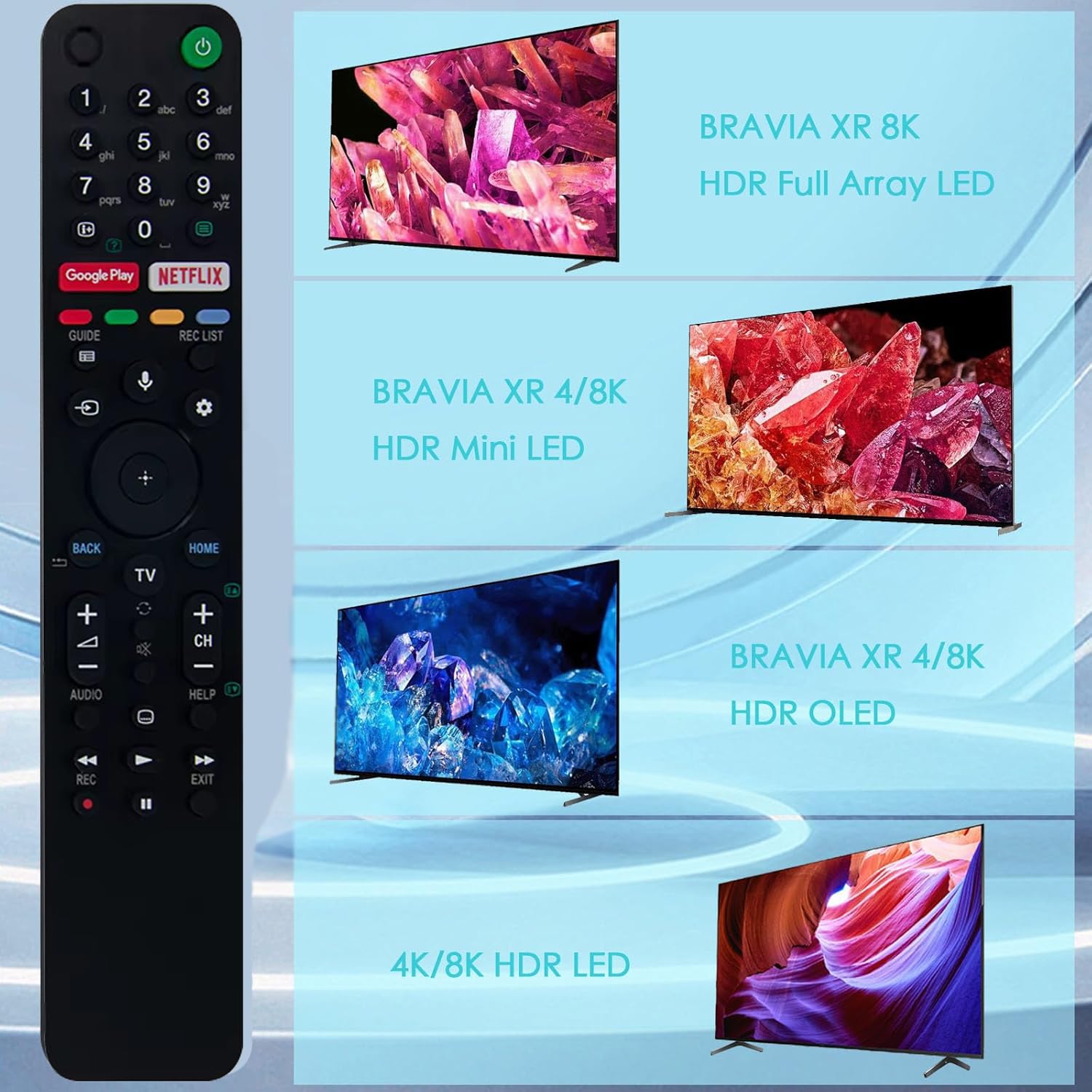 RMF-TX500E Voice Telecomando universale di ricambio per Smart TV Sony KD-55XH9505 KD-49XH9505 KD-55XG8577 KD-65XH9505 KD-65XH92 KD-85XH90 KD-75XH92 KD-75XH90 KD-85XXG8596 KD-55XG8596