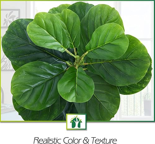 Miniatura 5 de CROSOFMI Higuera artificial de ave del paraíso de 5 pies con hoja de violín artificial de 30 pulgadas para decoración de interiores y entradas,