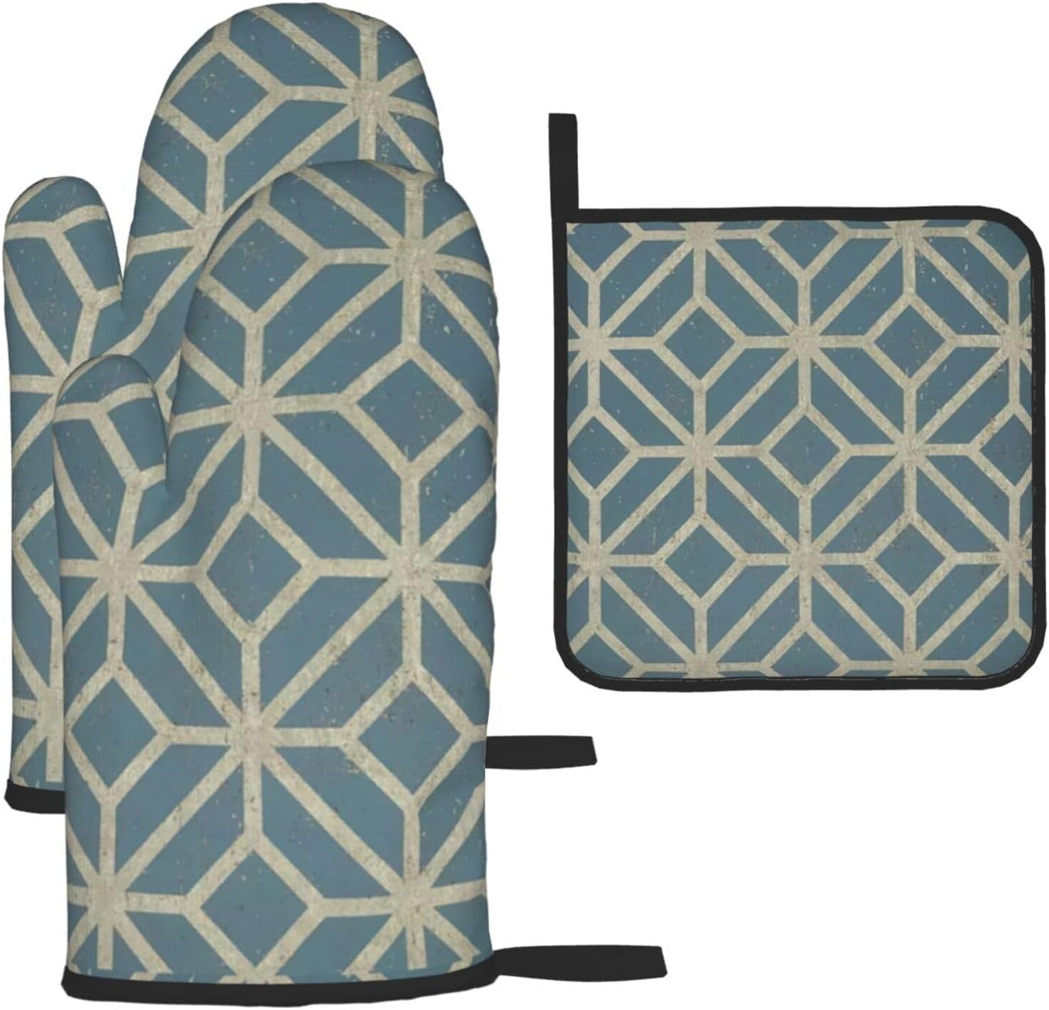 Coral Coloured Patterns Print Heat Resistant Microwave Gloves, Used for Baking, Cooking, and Fashion Kitchen Essentials