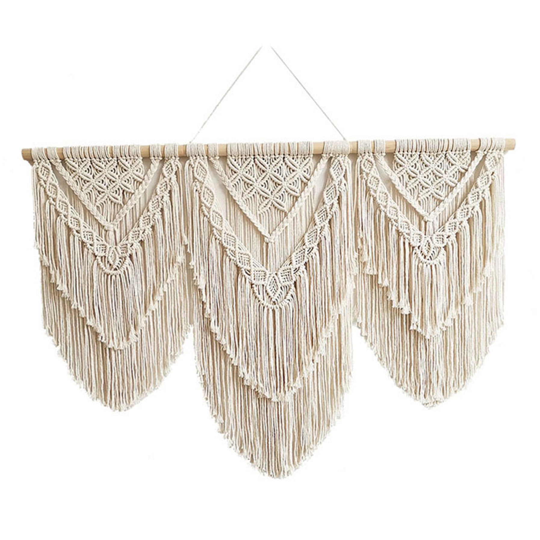 Tenture murale en macramé tissé main art bohème double couche chic
