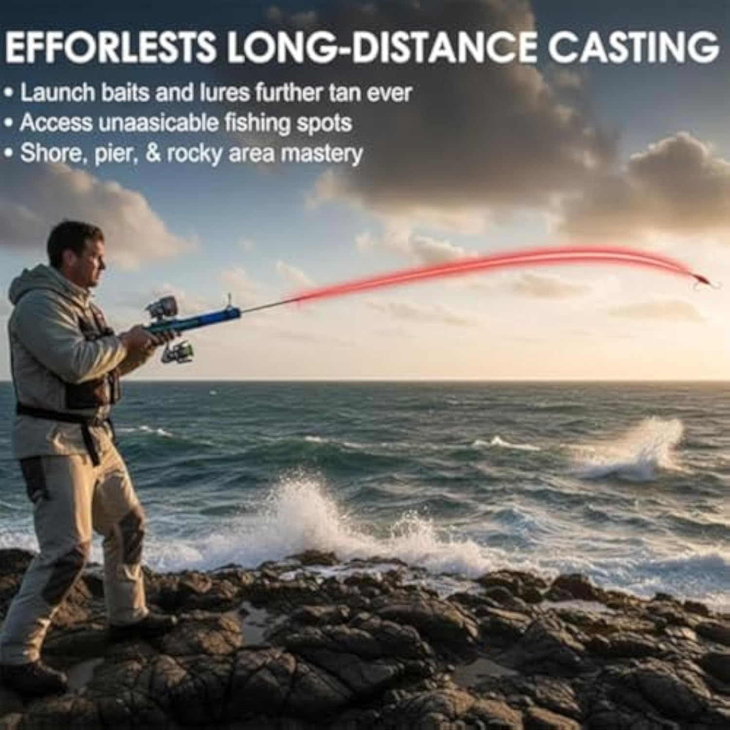 Catapult Fishing Rod 2026 New Kids Fly Fishing Rod, Slingshot Fishing Reel & Lure Launcher Fishing Tool, Perfect for Saltwater & Freshwater, Great Outdoor Angling Gear for Travel