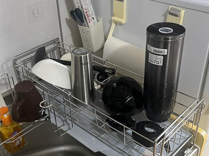 Amazon｜2段式伸縮水切りラック 【隙間に置ける/大容量】 スリム水切り