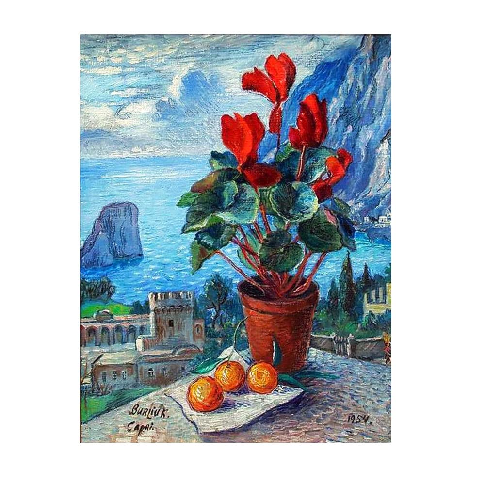 Amazon.co.jp: デビッド・ダビドビッチフラワーキャンバスペインティング手描きアート複製私たちのプロの画家手作りアクリル絵画70x91cm  28x36インチ : ホーム＆キッチン