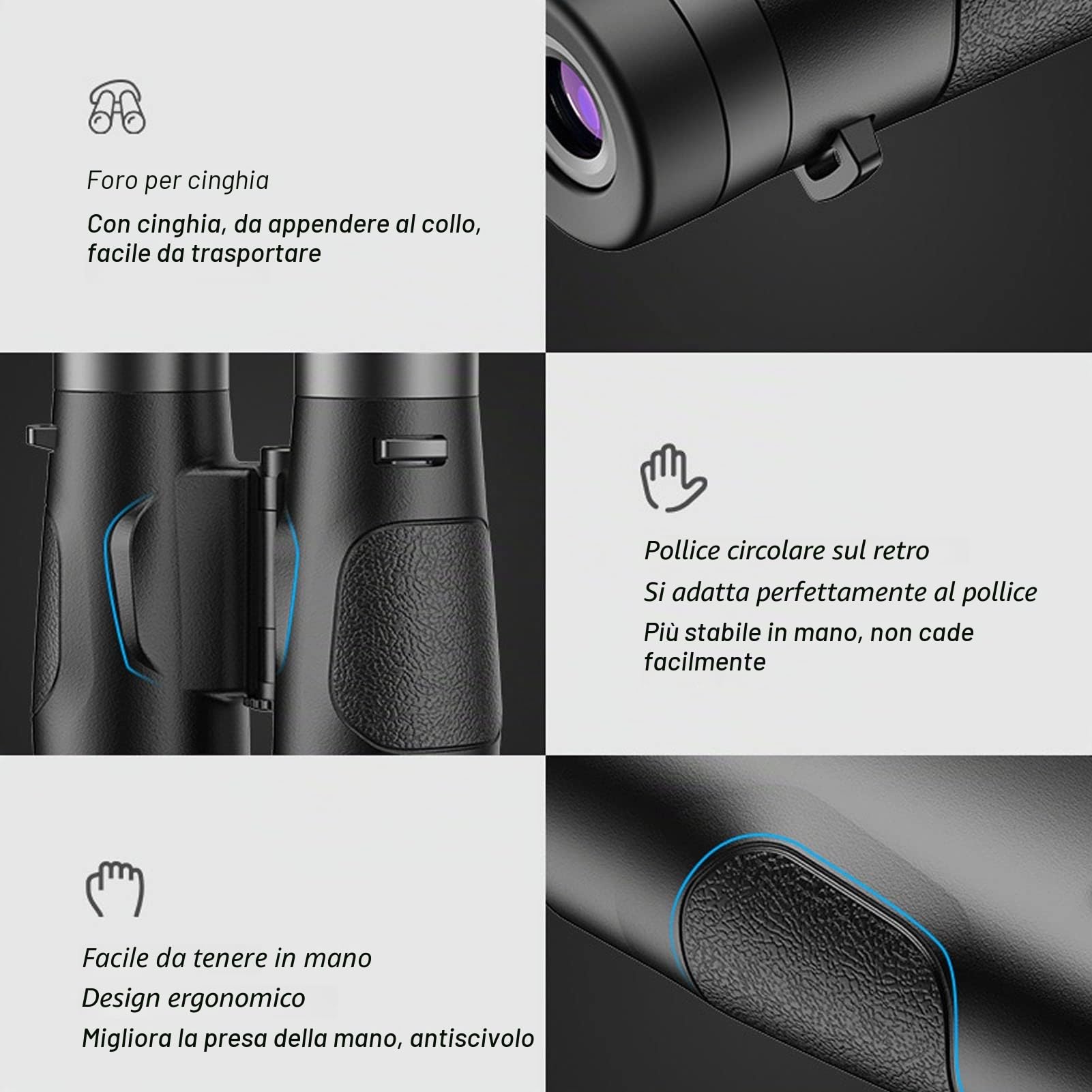 Binocolo 10x42 HD per Birdwatching, Ingrandimento 10X, Obiettivo da 42 Mm, Binocolo Telescopio Compatto con Messa a Fuoco Automatica per Birdwatching, Caccia, Osservazione a Fauna Selvatica