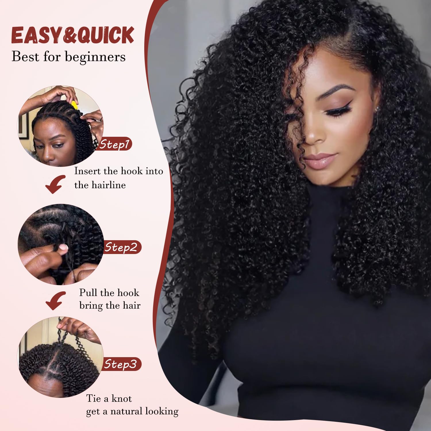 Burmese Cruly Feather Crochet Human Hair Extensions Salon-Level Pre-Separated Lightweight Reusable No Tangle Shedding Thick Invisible Pre-Looped For Boho Braids 120g 14inch