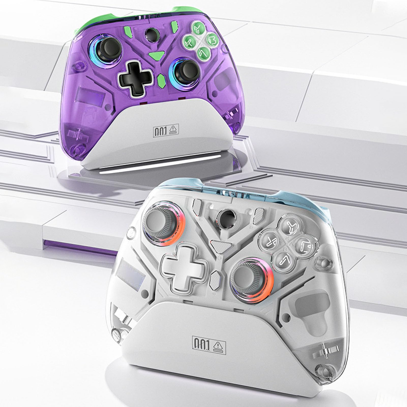 FAUOSWUK Controller di Gioco Wireless 2.4G con Tecnologia Joystick (Bianca)