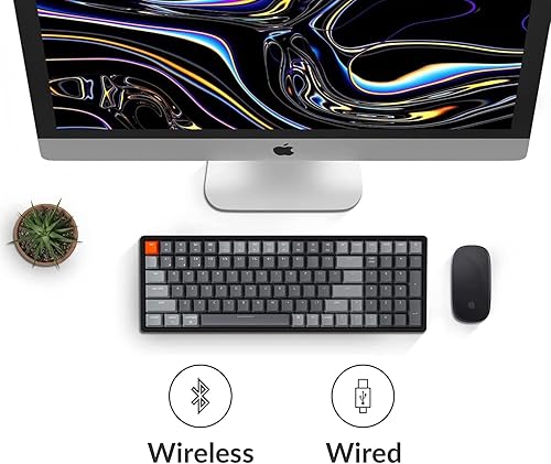 Miniatura 2 de Keychron Teclado mecánico inalámbrico Bluetooth K4 RGB retroiluminación LED compacto intercambiable en caliente 100 teclas teclado de computadora