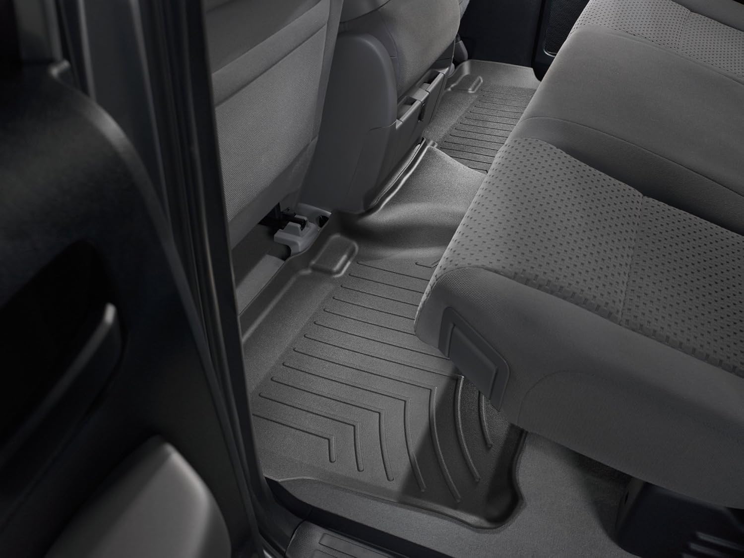 WeatherTech FloorLiner HP Custom Fit Floor Mats for Toyota Tundra - 2nd Row (440932), Black