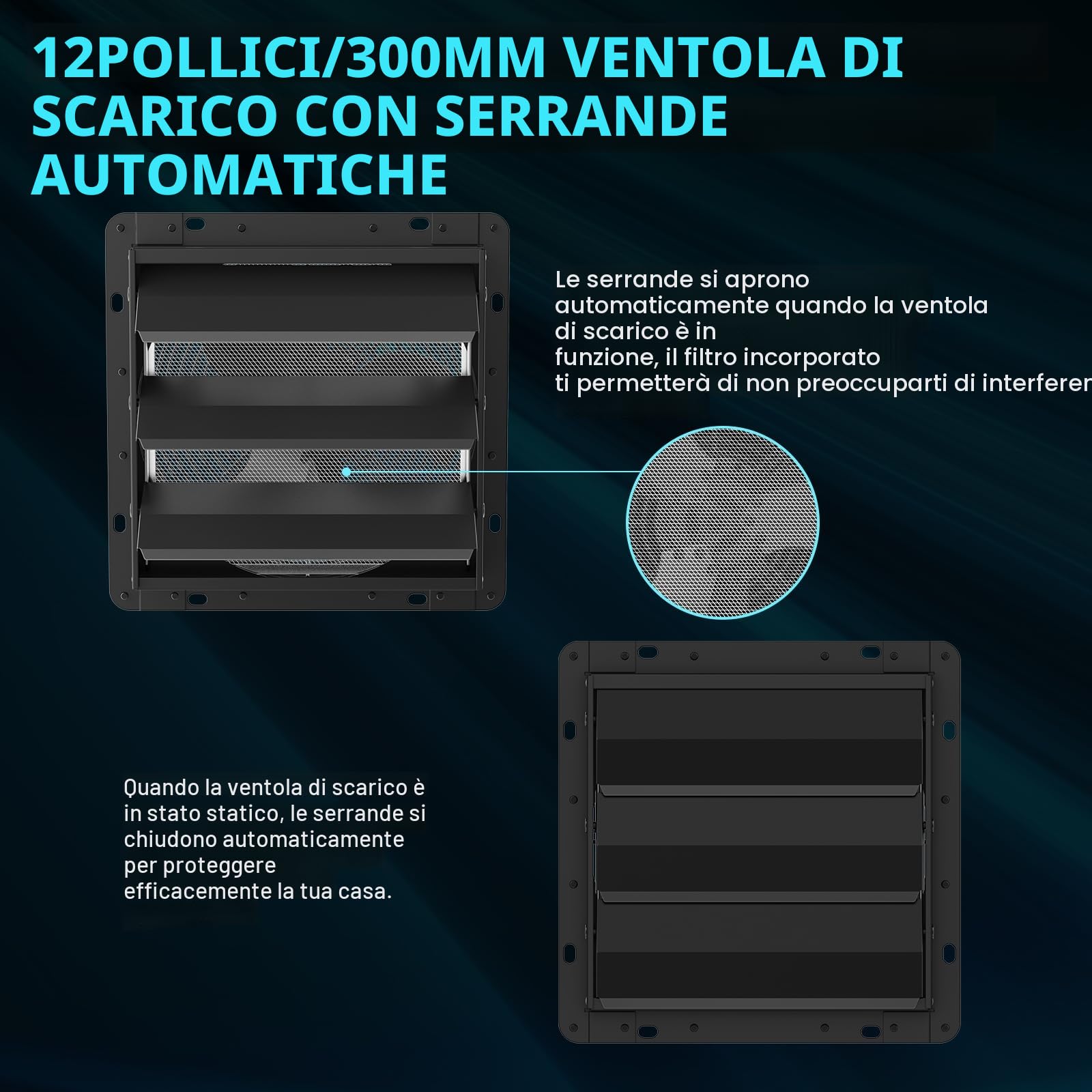 HG Power - Ventilatore di estrazione da 350 mm con regolatore di velocità, ventilatore da parete industriale, 1500 m³/h, ventilatore da parete con griglia in rete, ventilatore per finestre in